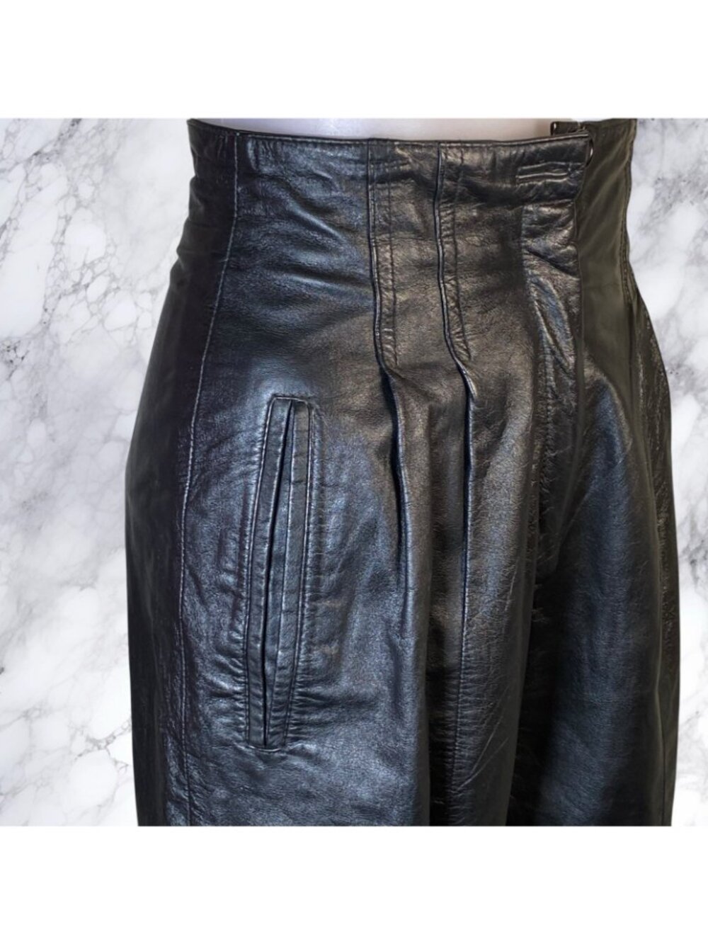 VTG Toffs Relaxed Leather Trouser - Picture 10 of 12